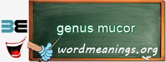 WordMeaning blackboard for genus mucor
